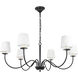 Eclipse 6 Light 37 inch Black Chandelier Ceiling Light