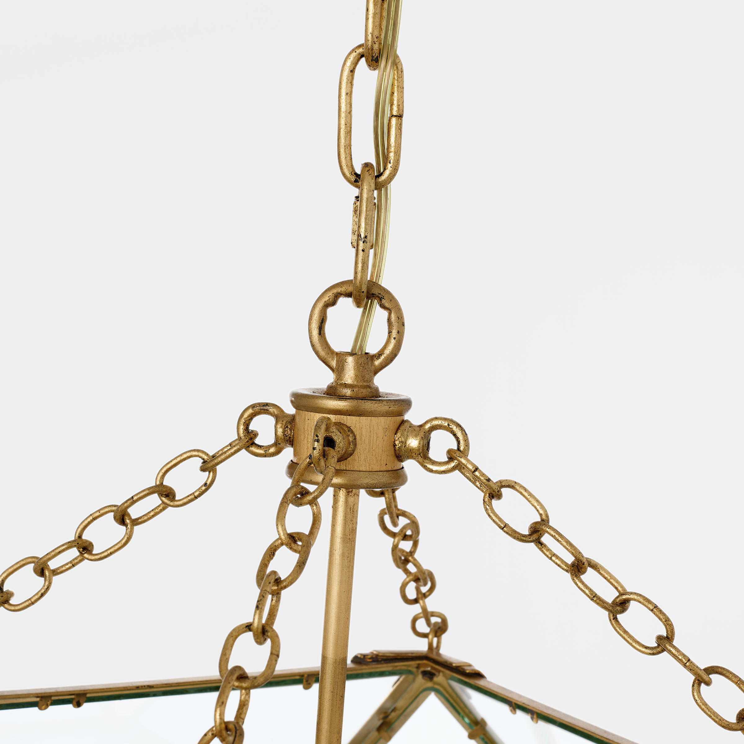 Suzanne Kasler Morris 3 Light 23.25 inch Gilded Iron Lantern Pendant Ceiling Light in Clear Glass, Large