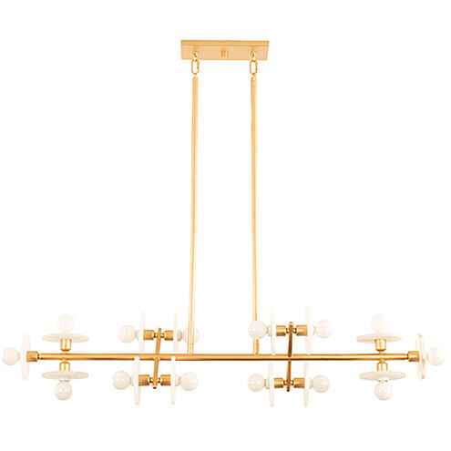 Amani 14 Light 48 inch Gold Linear Chandelier Ceiling Light