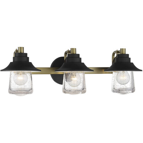 Westfeild Manor 3 Light 25 inch Sand Coal/Soft Brass Bath Light Wall Light