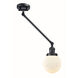 Beacon 21 inch 60.00 watt Matte Black Swing Arm Wall Light, Franklin Restoration