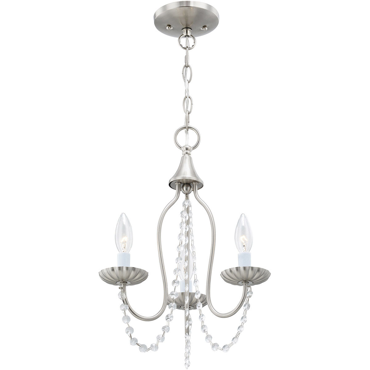 Alessia 3 Light 13 inch Brushed Nickel Mini Chandelier Ceiling Light