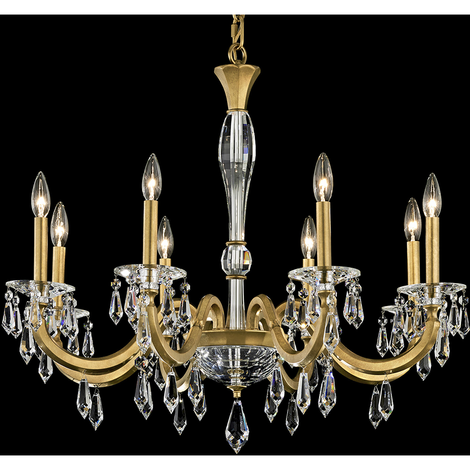 Napoli 8 Light 32.6 inch Heirloom Gold Chandelier Ceiling Light, Schonbek Signature