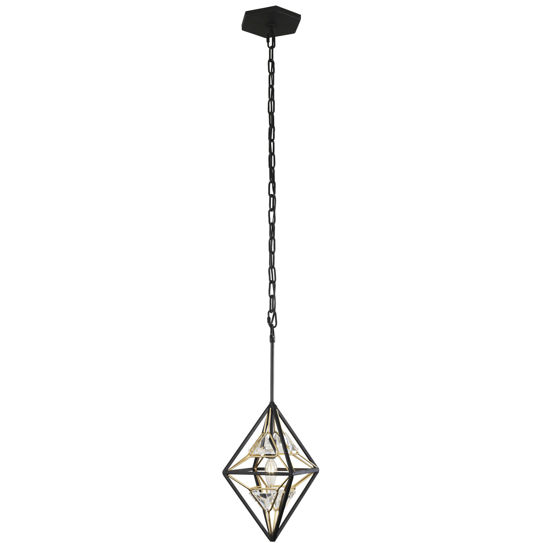 Marcia 1 Light 10.25 inch Matte Black/French Gold Pendant Ceiling Light