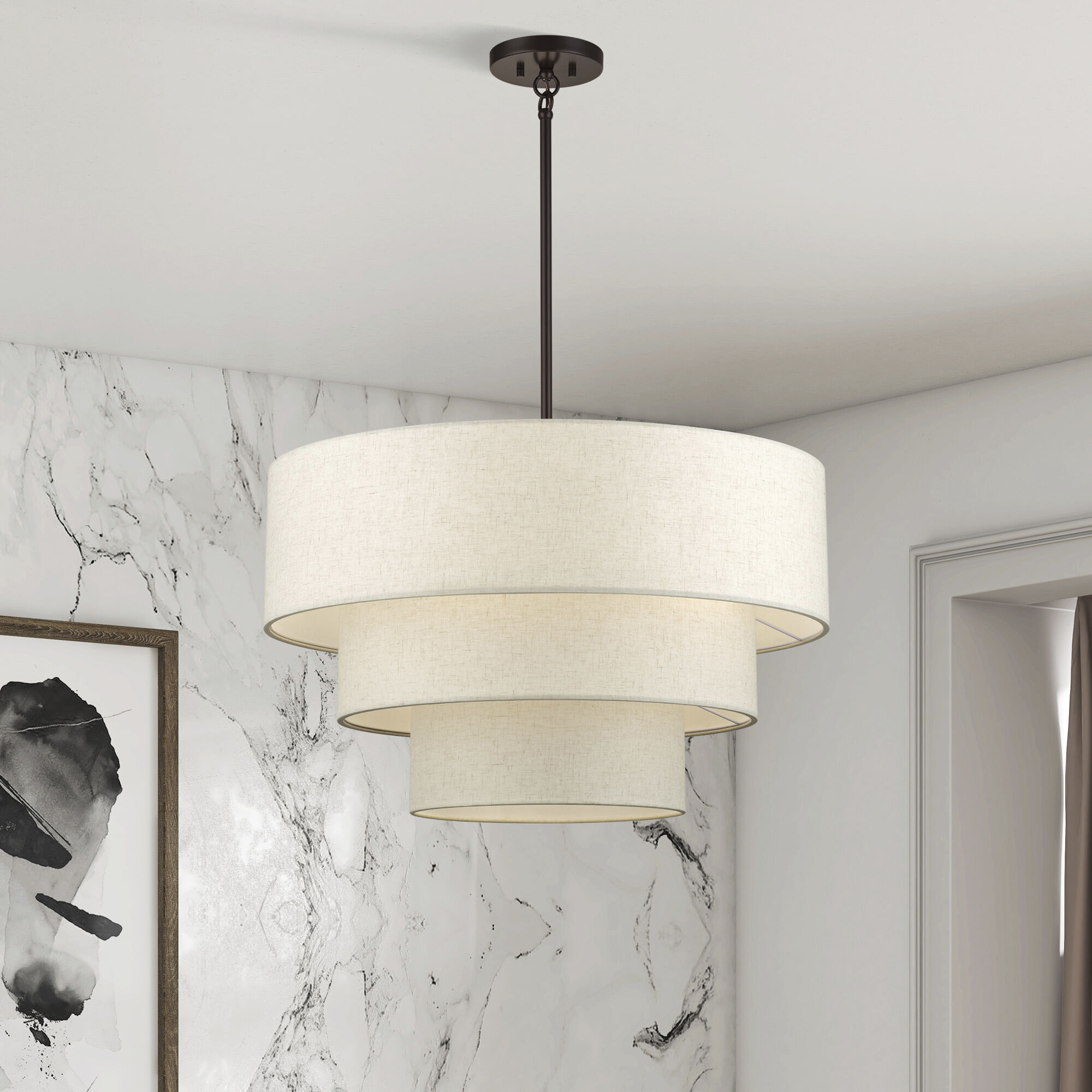 Manorwood 5 Light 28 inch English Bronze Pendant Chandelier Ceiling Light, Medium