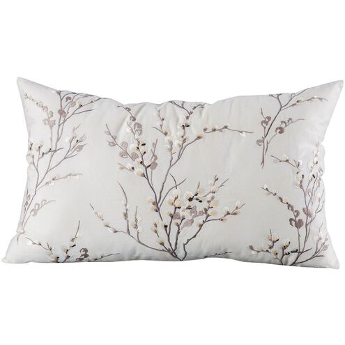 Willow 26 X 5.5 inch Light Gray with Soft Brown Lumbar Pillow