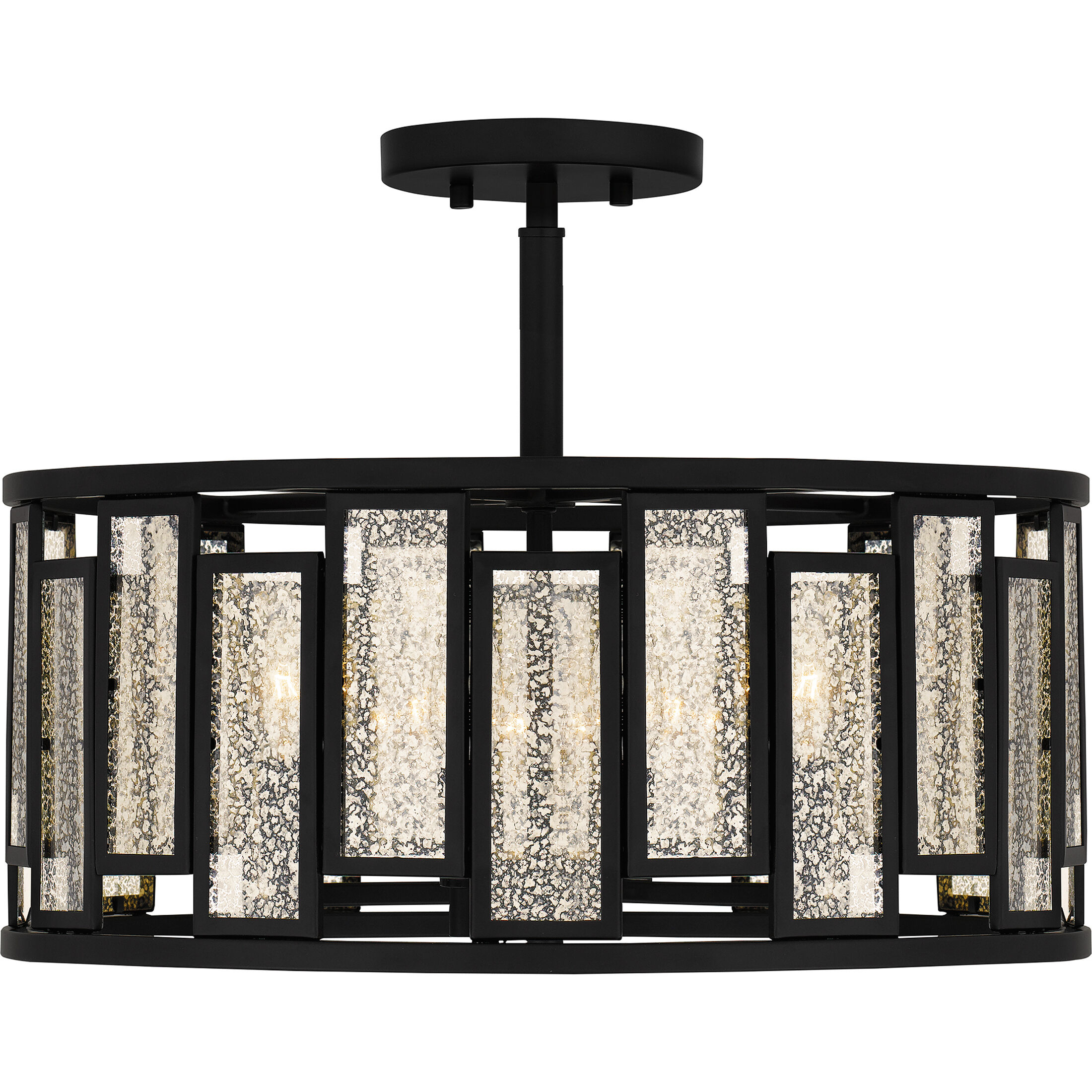 Bankston 4 Light 18 inch Matte Black Semi-Flush Mount Ceiling Light