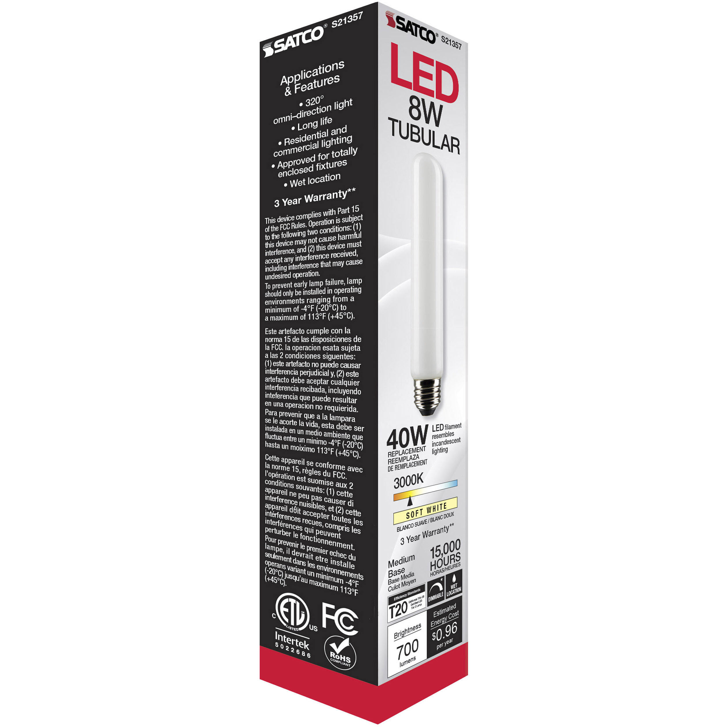 Lumos LED Medium Medium 8.00 watt 3000K LED Filament