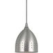 Signature 1 Light 7 inch Brushed Steel Metal Pendant Set Ceiling Light
