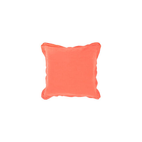 Triple Flange 18 X 18 inch Bright Orange Throw Pillow