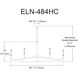 Eleanor 4 Light 48 inch Matte Black Horizontal Chandelier Ceiling Light