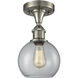 Ballston Athens LED 8 inch Brushed Satin Nickel Semi-Flush Mount Ceiling Light in Clear Glass, Ballston