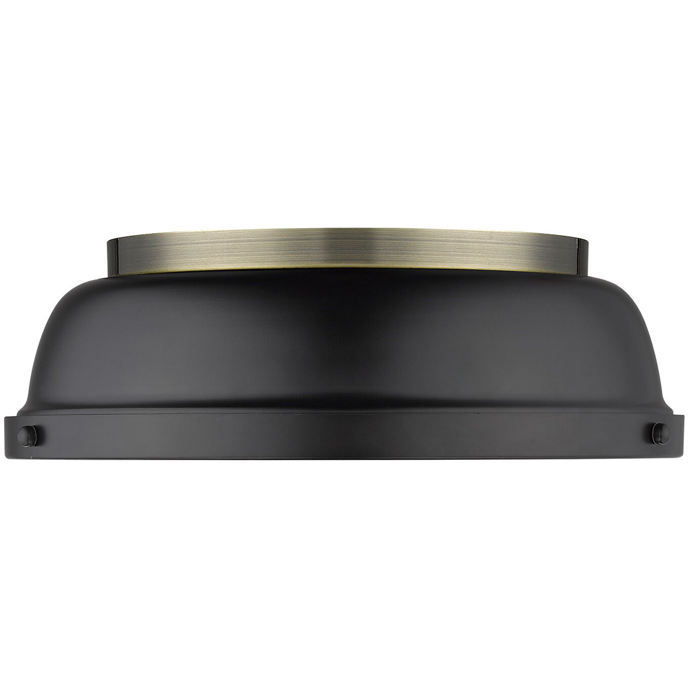 Yep Duncan 2 Light 14 inch Aged Brass Flush Mount Ceiling Light in Matte Black, Damp