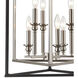 Monaca 6 Light 19 inch Charcoal with Satin Nickel Pendant Ceiling Light