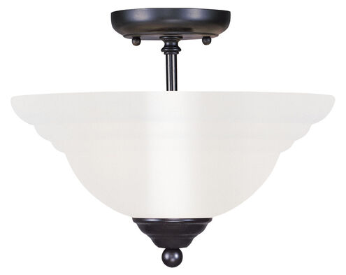 North Port 2 Light 13 inch Black Semi-Flush Mount Ceiling Light