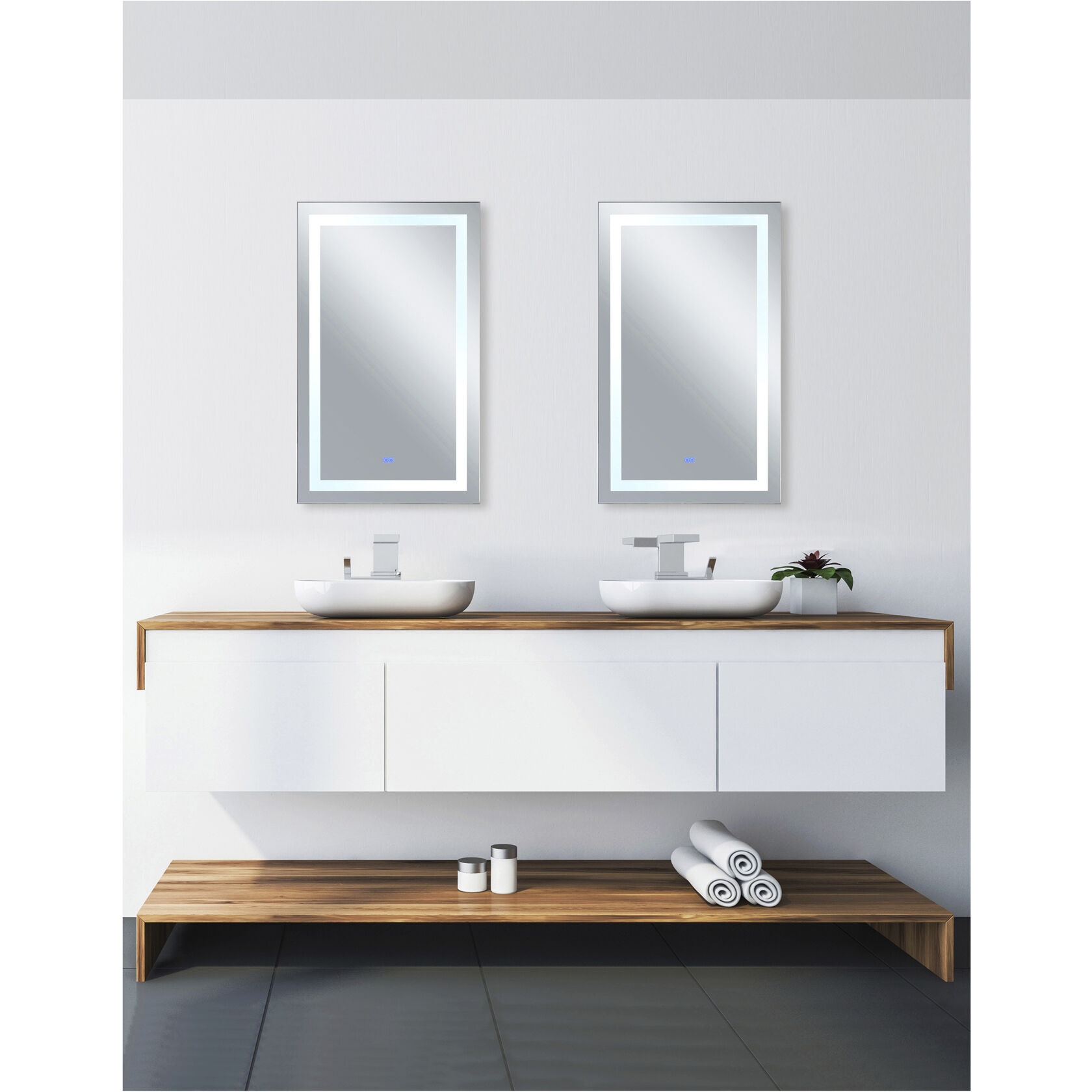 Abril 49 X 29.5 inch Matte White Mirror, Rectangle