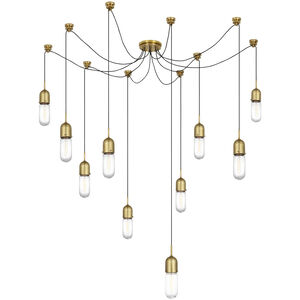 Thomas O'Brien Junio LED 9.5 inch Hand-Rubbed Antique Brass Pendant Ceiling Light in Clear Glass, Configurable