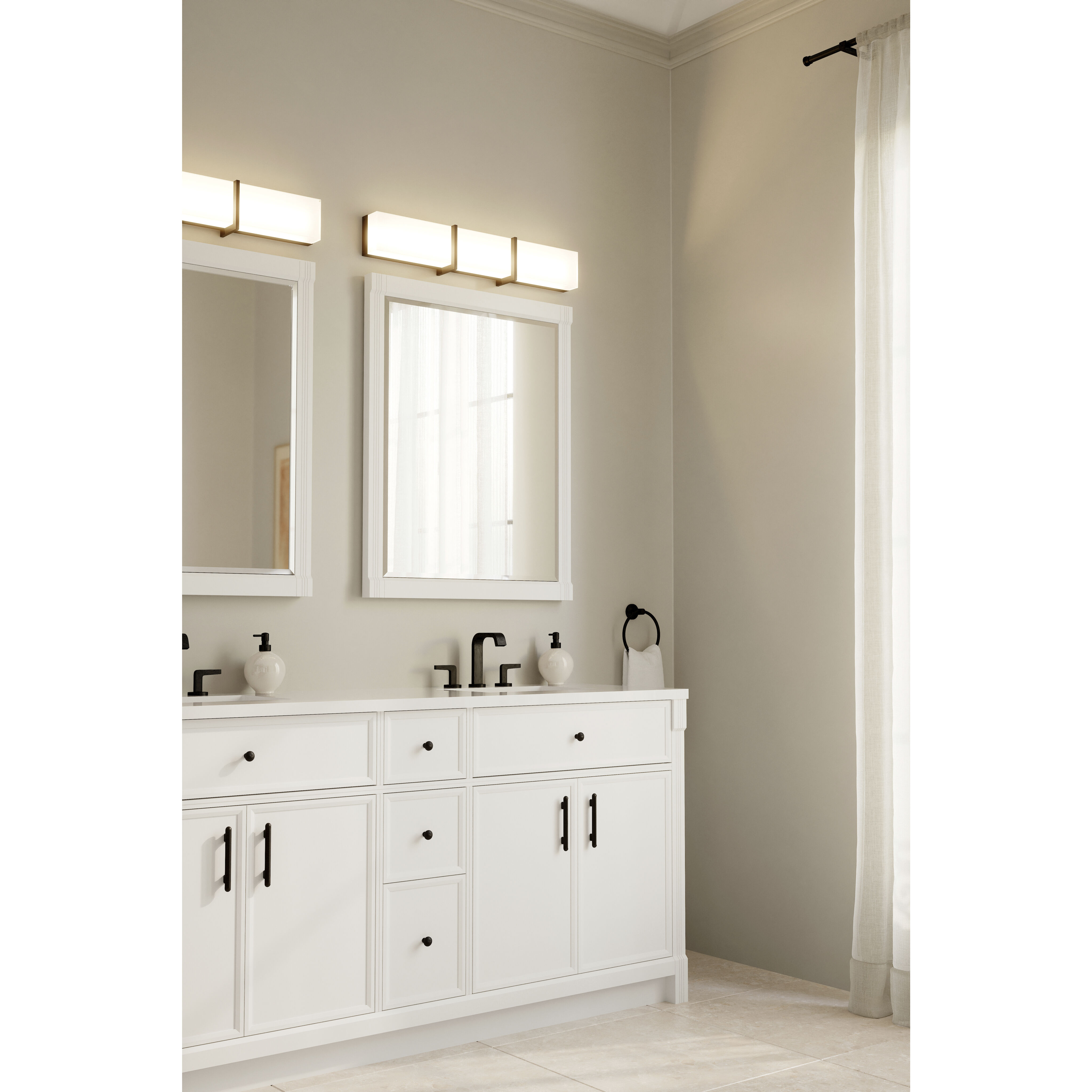High Rise LED 30.25 inch Dark Matte Black Bath Bar Wall Light