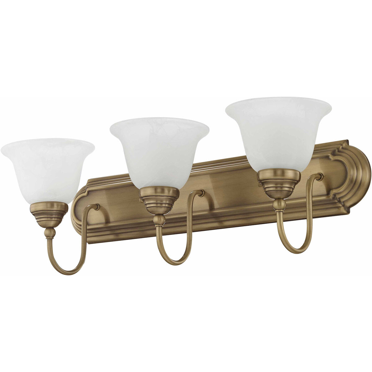 Belmont 3 Light 24 inch Antique Brass Bath Vanity Wall Light