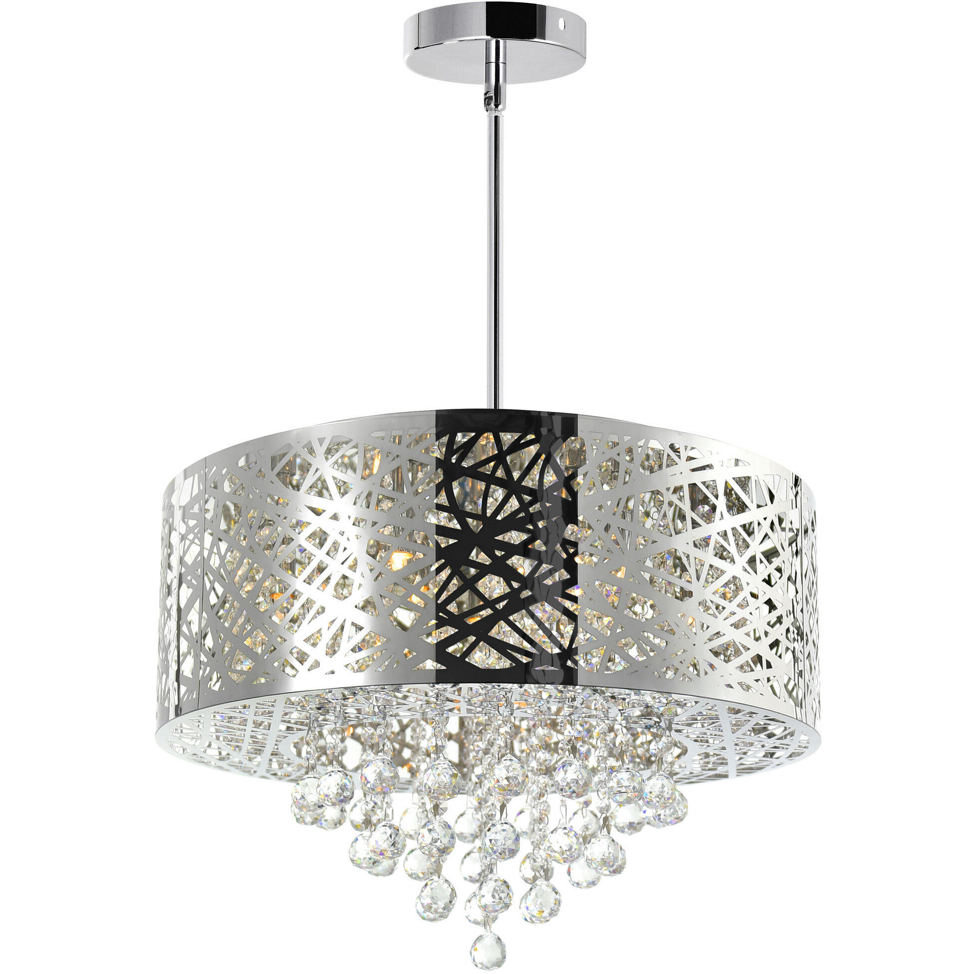 Eternity 9 Light 22 inch Chrome Drum Shade Chandelier Ceiling Light