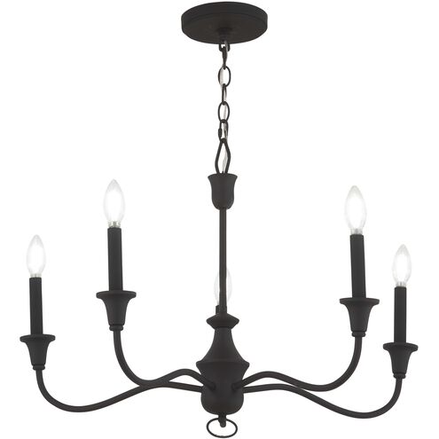 Halifax County 5 Light 28 inch Textured Coal Chandelier Ceiling Light