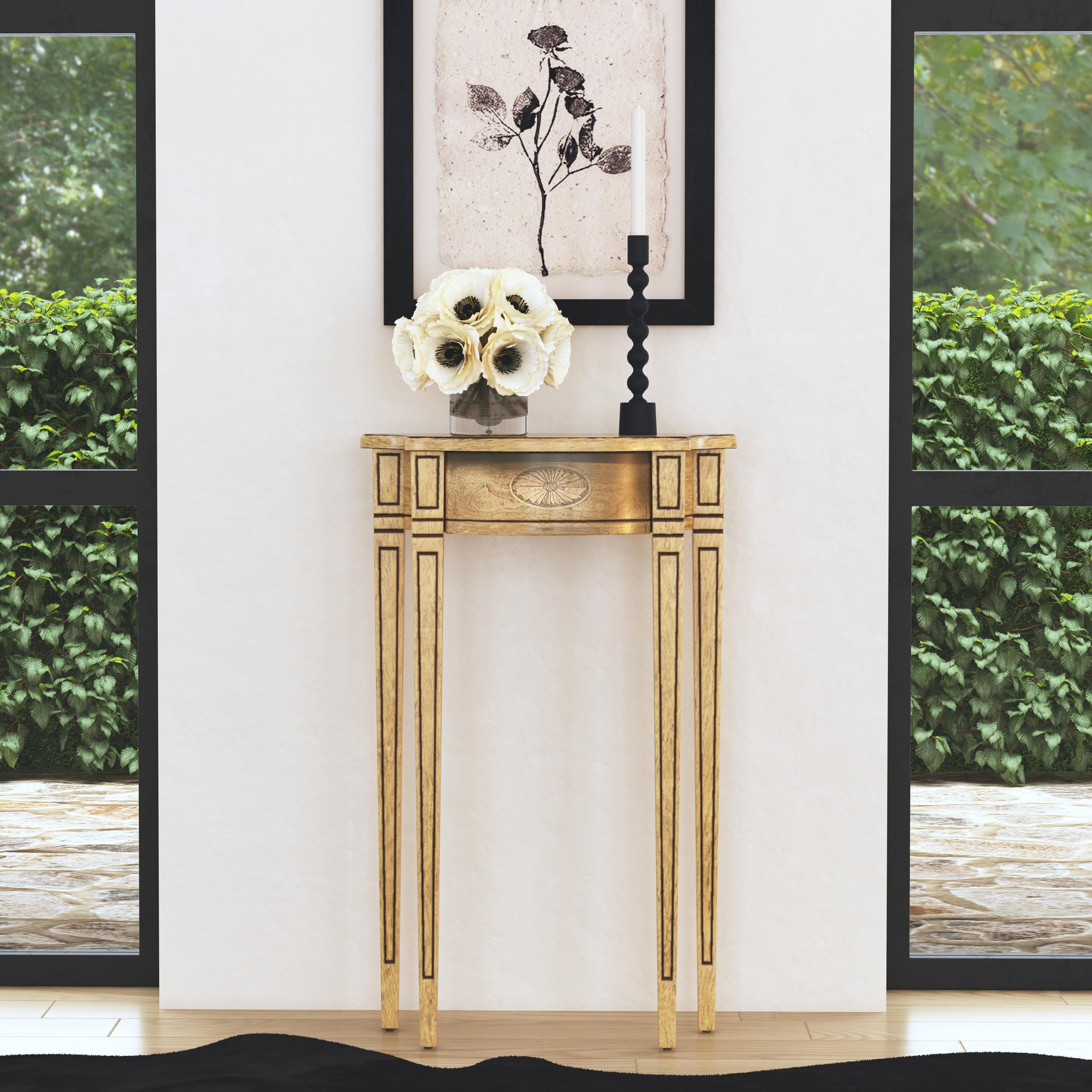 Chester Demilune Console Table in Beige