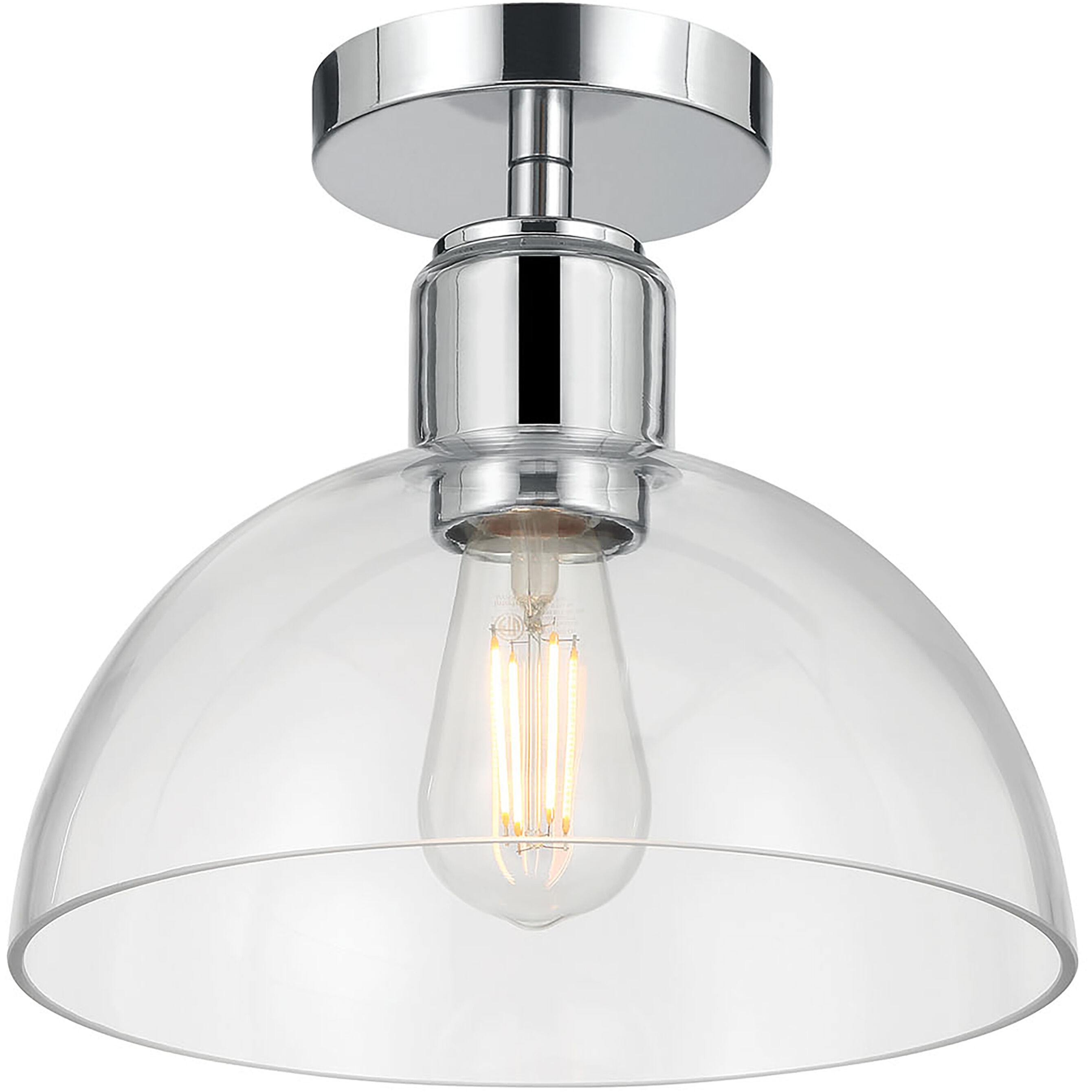 Knightsdale 1 Light 10 inch Chrome Semi-Flush Mount Ceiling Light