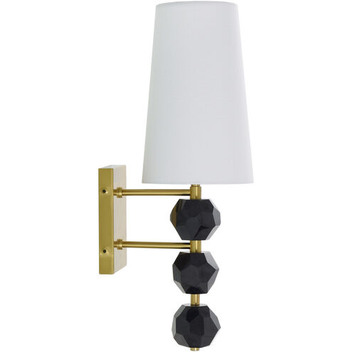 Aragon 1 Light 10 inch Black and Brass Wall Sconce Wall Light