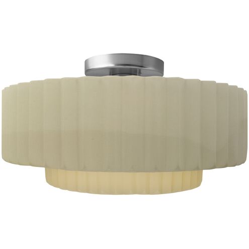 Radiance LED 14.5 inch Vanilla Gloss and Brushed Nickel Semi Flush Ceiling Light