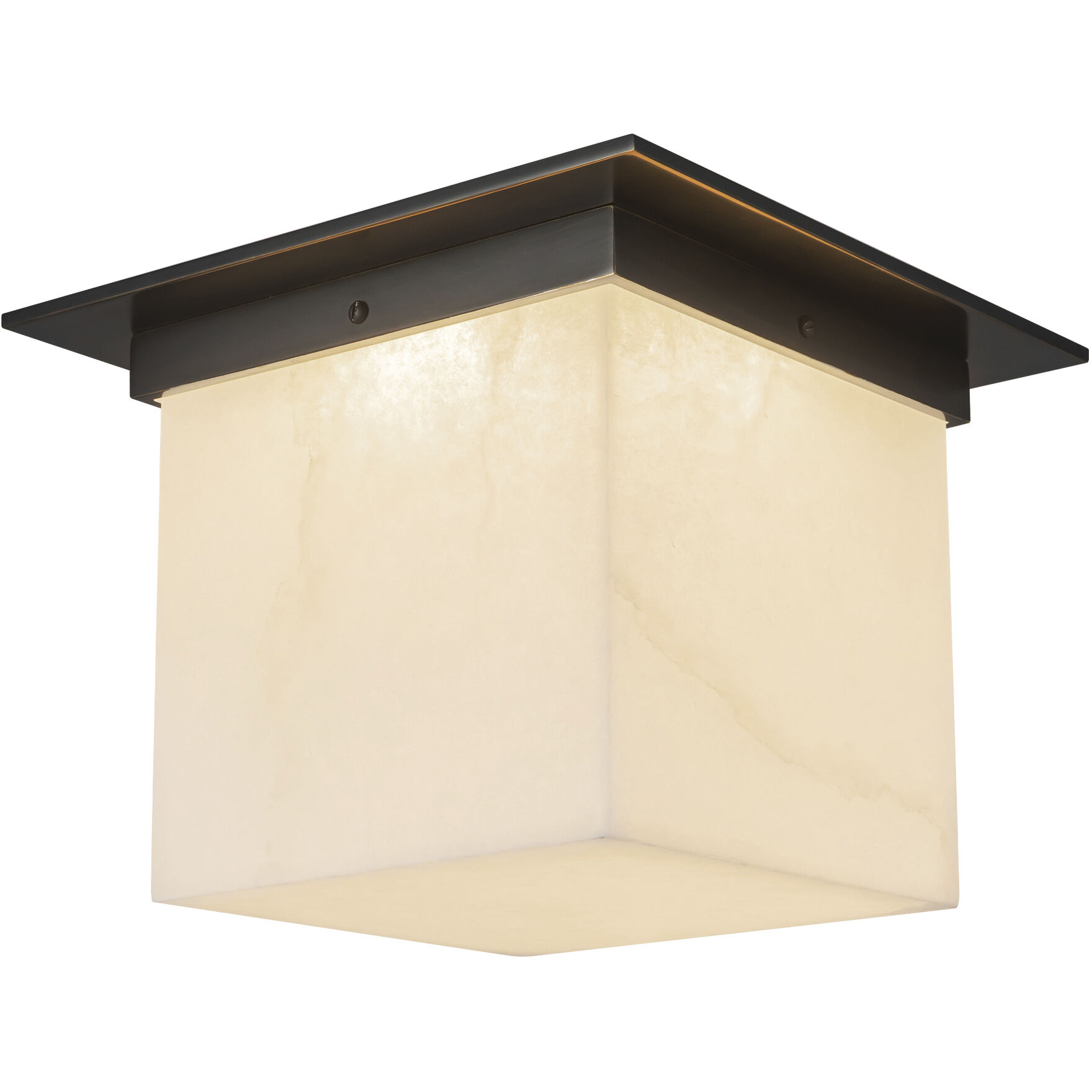 Mineral 1 Light 11.13 inch Urban Bronze and Alabaster Flush Mount Ceiling Light in Alabaster Shade