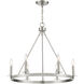 Traditional 6 Light 26 inch Brushed Nickel Chandelier Ceiling Light