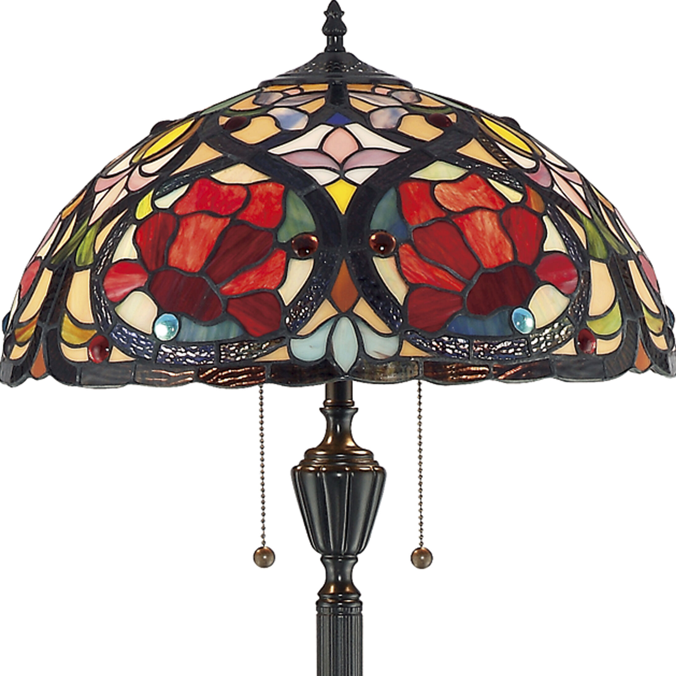 Larissa 62 inch 100 watt Vintage Bronze Floor Lamp Portable Light, Naturals