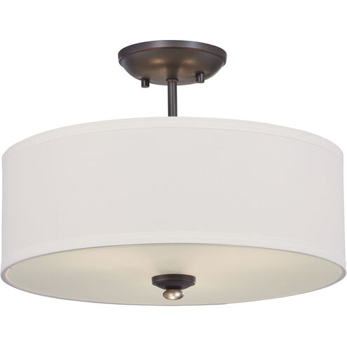 Shadowglen 3 Light 16 inch Lathan Bronze Semi Flush Mount Ceiling Light