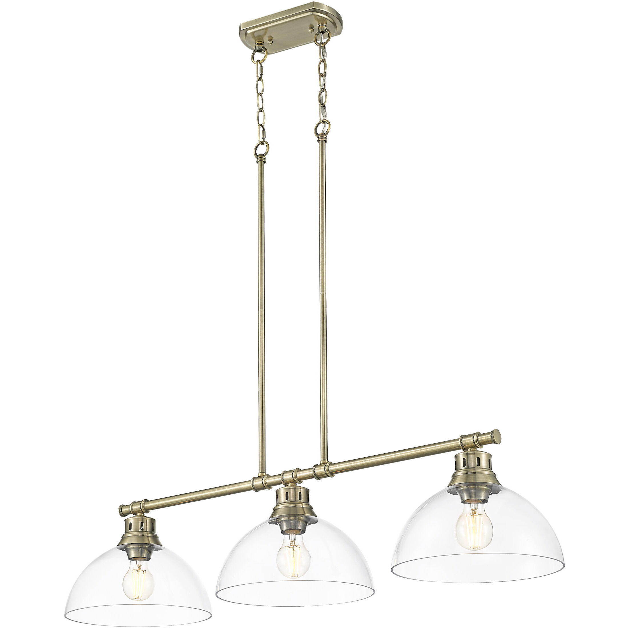 Yep Duncan Island Light Ceiling Light in Aged Brass, Clear Glass