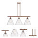 Ballston Ballston Cone 3 Light 39 inch Antique Copper Island Light Ceiling Light in Seedy Glass