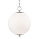 Sphere No.1 1 Light 16 inch Polished Nickel Pendant Ceiling Light