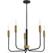 Austen 5 Light 28.25 inch Black with Lacquered Brass Chandelier Ceiling Light