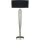 Allegretto 33 inch Silver Leaf Table Lamp Portable Light in Black Fabric