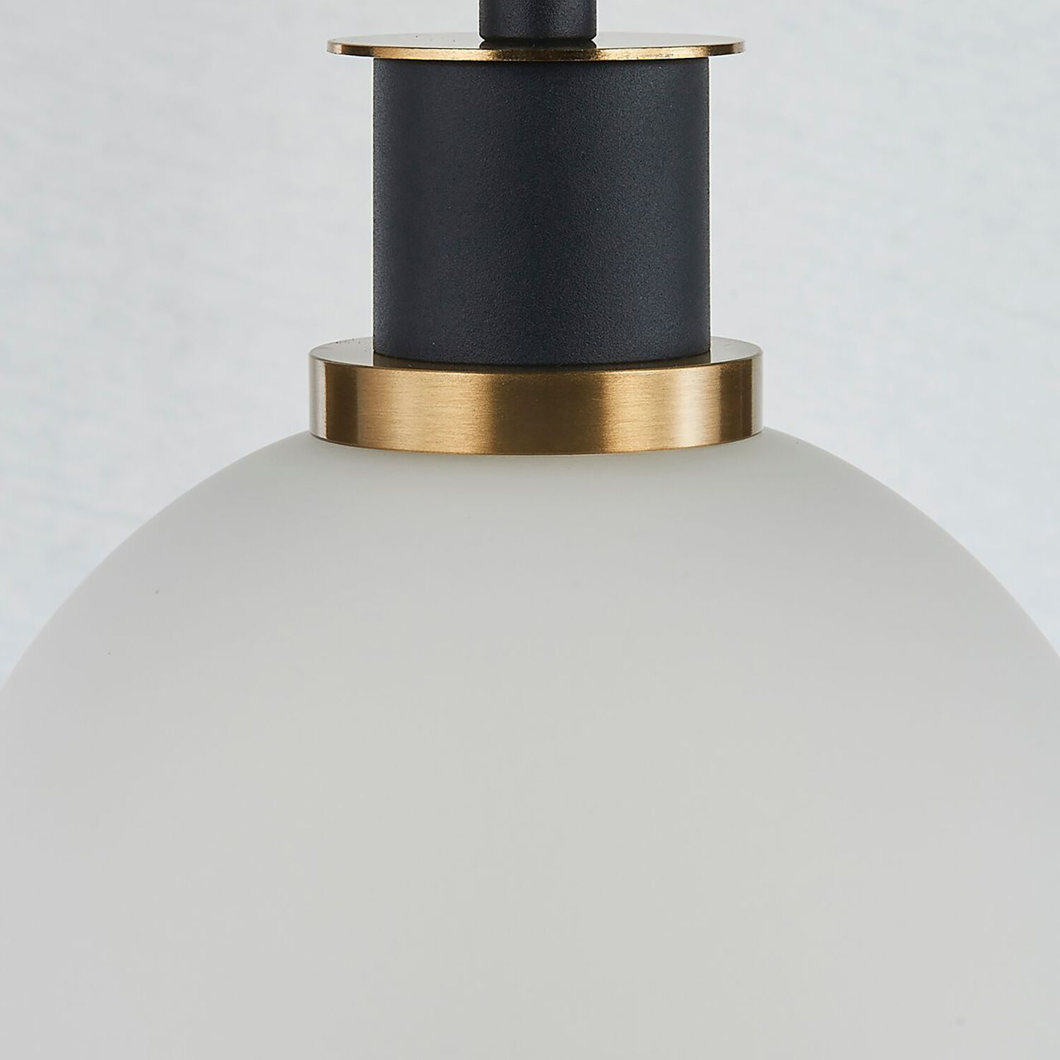 Gem LED 6 inch Black and Brushed Brass Pendant Ceiling Light in White