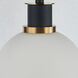 Gem LED 6 inch Black and Brushed Brass Pendant Ceiling Light in White