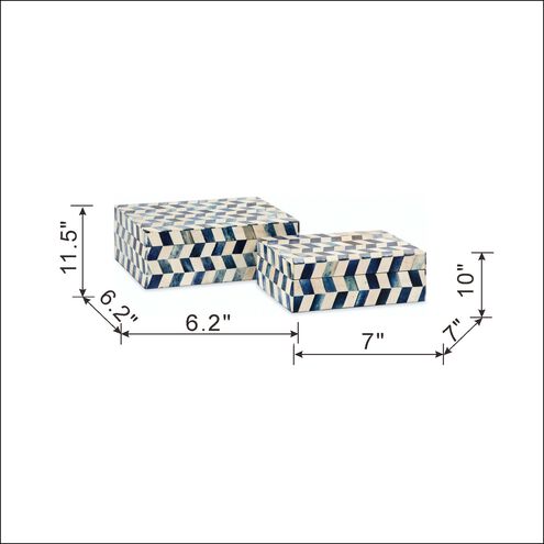 Essentials 7 inch Blue and White Decorative Boxes