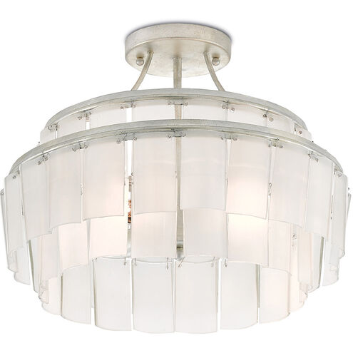 Vintner 3 Light 16 inch Contemporary Silver Leaf Semi-Flush Mount Ceiling Light
