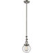 Franklin Restoration Beacon 1 Light 6 inch Brushed Satin Nickel Mini Pendant Ceiling Light in Incandescent, Seedy, Franklin Restoration