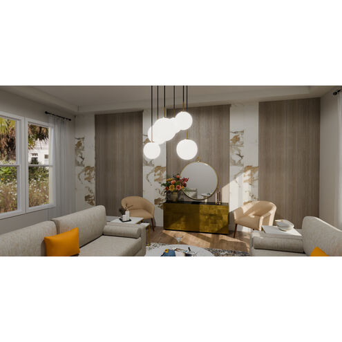 Wonderstruck 6 Light 20.75 inch Aged Brass Semi-Flush Mount Ceiling Light, Pendant