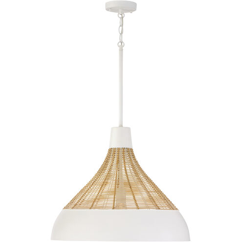 Kali 1 Light 22 inch Matte White Pendant Ceiling Light