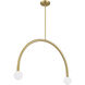 Contemporary LED 4 inch Natural Brass Chandelier Ceiling Light