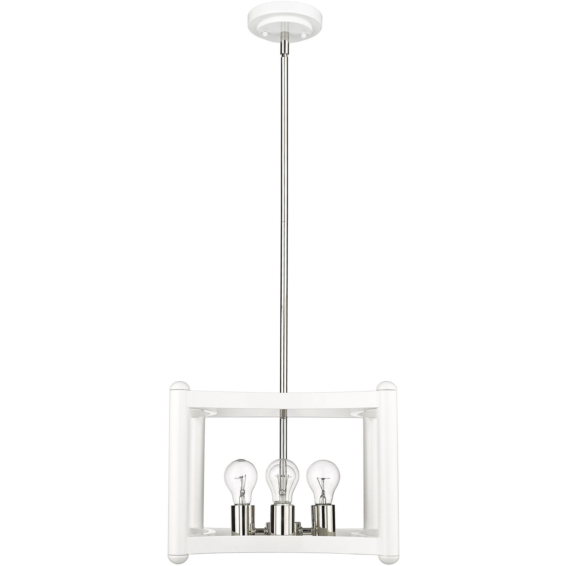 Coyle 4 Light 14 inch White with Polished Nickel Cluster Pendant Ceiling Light