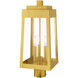 Oslo 3 Light 20 inch Satin Brass Outdoor Post Top Lantern