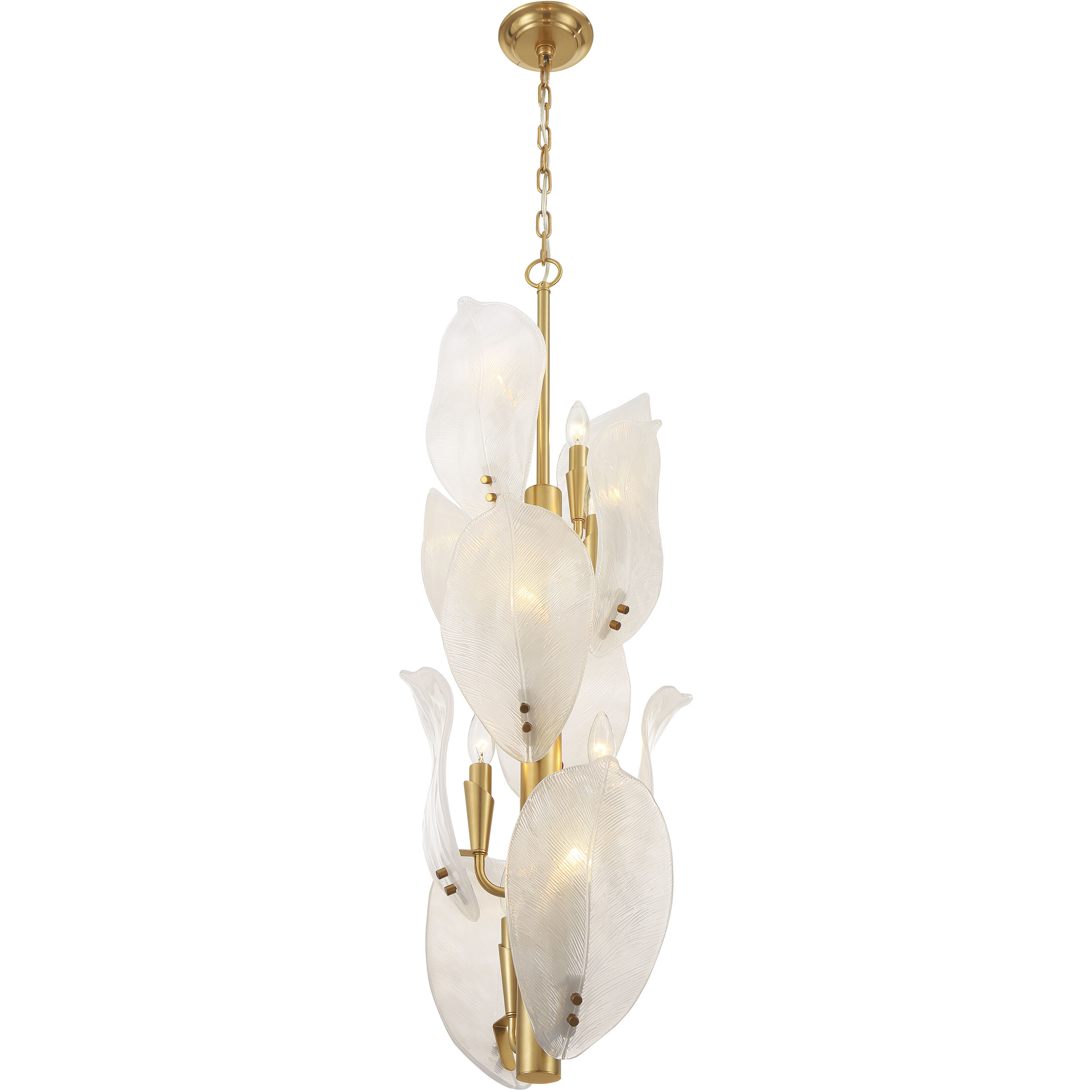 Orchid 10 Light 13 inch Legacy Brass Pendant Ceiling Light in White Handmade Glass