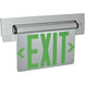Architectural 1 Light Green Letters and Aluminum Housing Exit / Emergency Ceiling Light in Single-Faced, Green / Mirror / Aluminum